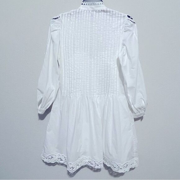 Madewell NWT Pintucked Eyelet Mini Dress White Size XXS - Picture 11 of 15